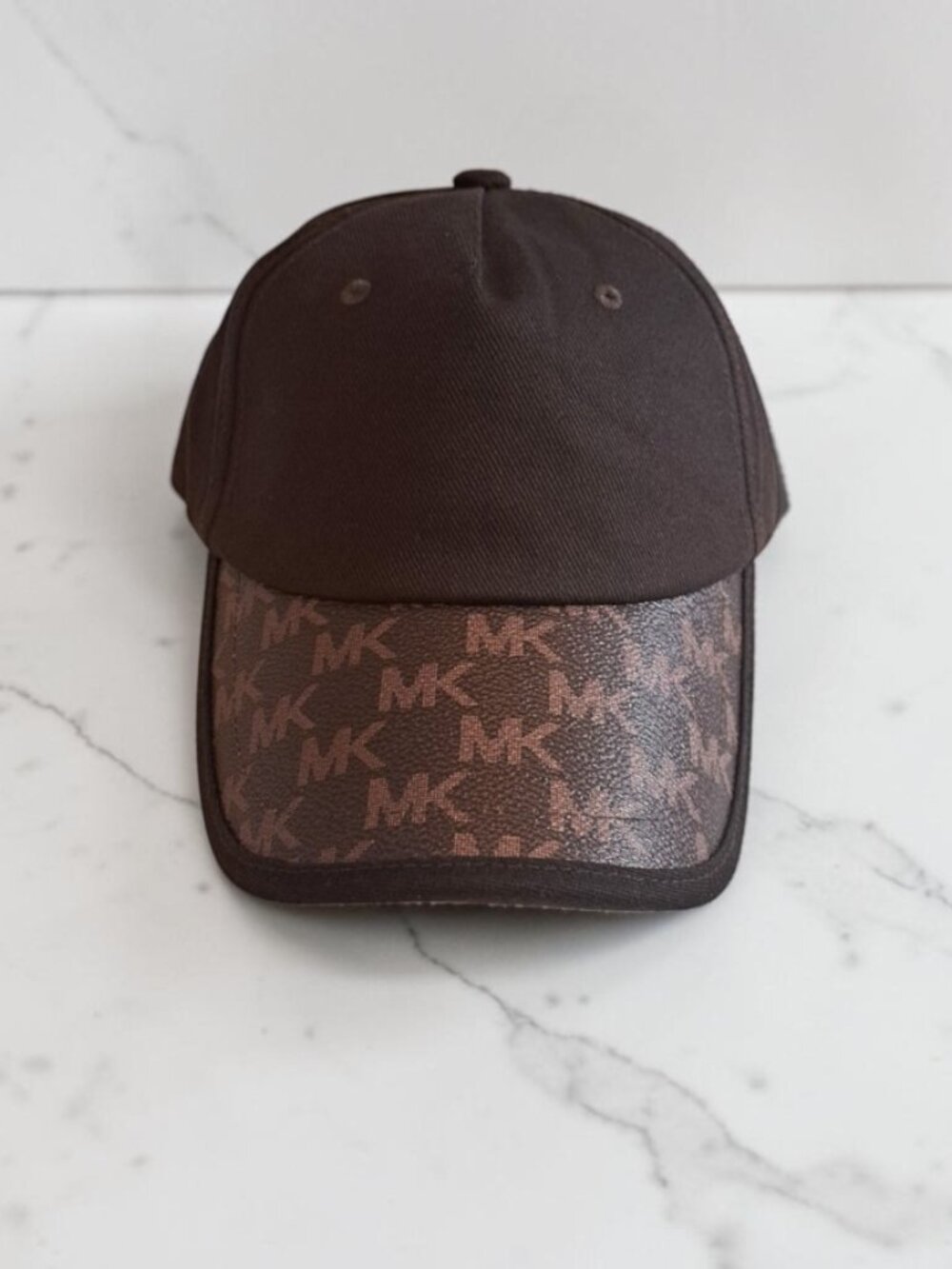 Michael Kors Signature Monogram Brim Chocolate Brown Baseball (Cap See Disc.)